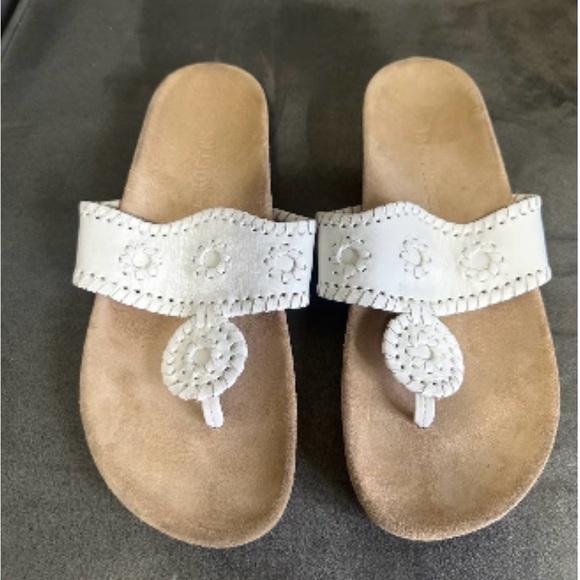 Tory Burch Black Logo-Print Thong Sandals & Jack Rodgers comfort sole - Picture 5 of 5